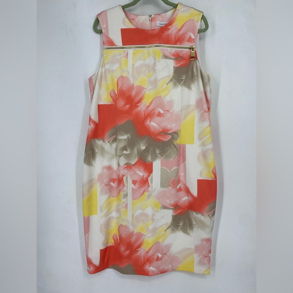 NEW Calvin Klein Pastel Floral Sleeveless Formal Dress Plus Size 18W NWT Easter - Picture 2 of 12